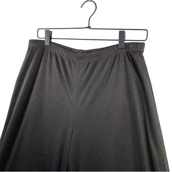 MSK Palazzo Pant Womens Large Black Wide Leg Sheer Overlay Evening Party Vtg 80s - Picture 4 of 13